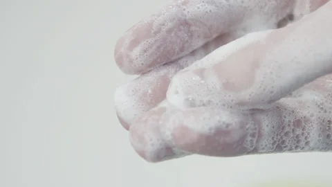  Foam on hands. Stock Footage 248132939