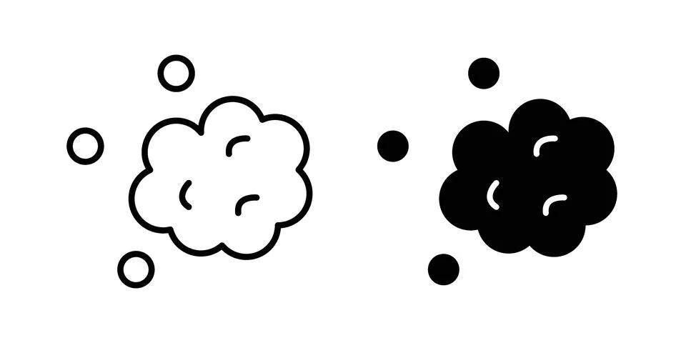 Foam icon silhouette vector set. thin line pack Stock Illustration
