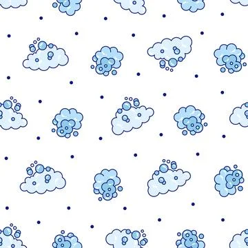 Foam made of soap or clouds. Seamless pattern. Stock Illustration