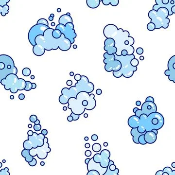 Foam made of soap or clouds. Seamless pattern. イラスト素材
