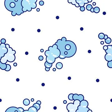 Foam made of soap or clouds. Seamless pattern. Stock Illustration