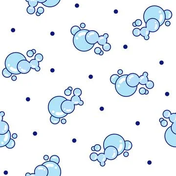 Foam made of soap or clouds. Seamless pattern. Stock Illustration