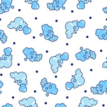 Foam made of soap or clouds. Seamless pattern. Stock Illustration