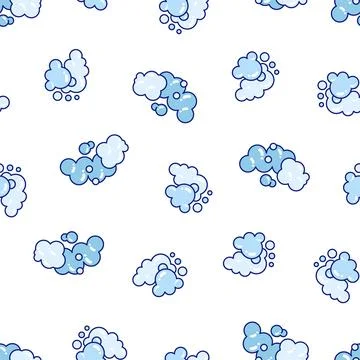 Foam made of soap or clouds. Seamless pattern. Stock Illustration