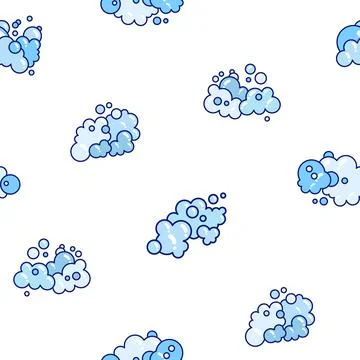 Foam made of soap or clouds. Seamless pattern. Stock Illustration