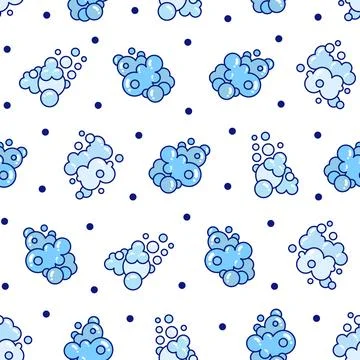 Foam made of soap or clouds. Seamless pattern. イラスト素材