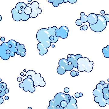 Foam made of soap or clouds. Seamless pattern. Illustrazione stock