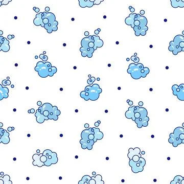 Foam made of soap or clouds. Seamless pattern. イラスト素材