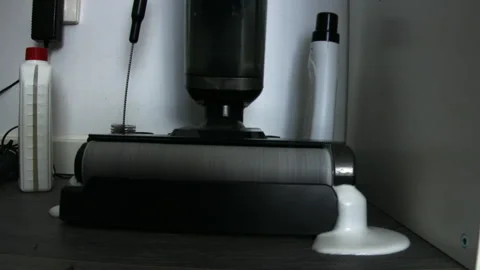 Foam Overflowing From Vacuum Mop Cleaning Station Stock Footage 341930775