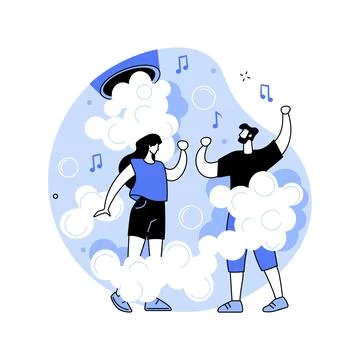 Foam party abstract concept vector illustration. Ilustración de archivo