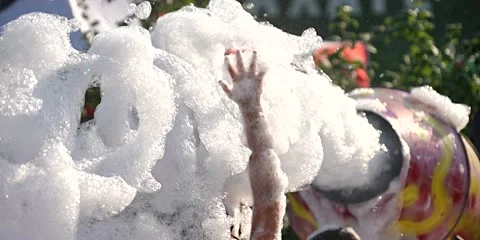 A foam party. Close-up. Stock Footage 235788168