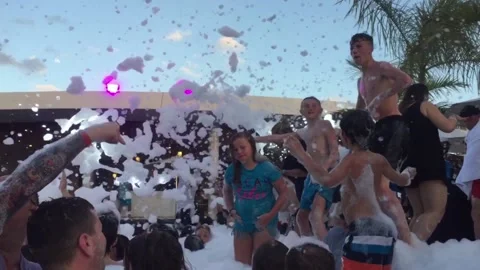 Foam PArty in Mexico Stock Footage 146345195