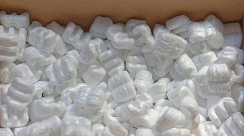 Foam peanuts pack Stock Photos