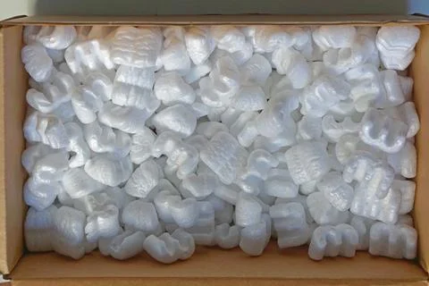 Foam peanuts package Stock Photos