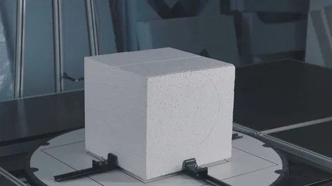 Foam plastic decor. Creation of volumetric scenery from foam plastic Stock Footage 73938540