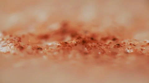 Foam in a protein milkshake cinnamon Stock Footage 64404663