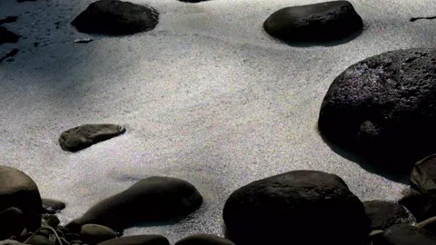The foam of the river water sways between the rocks Stock Footage 280685827