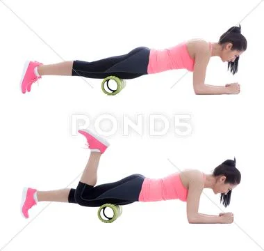 Foam Roller Exercises Stock Photos