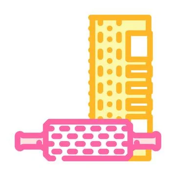 Foam roller muscle recovery wellness color icon vector illustration Stock Illustration