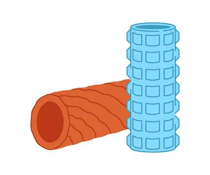 Foam rollers vector illustration. Objects for sport, yoga, fitness and crossf Stock Illustration