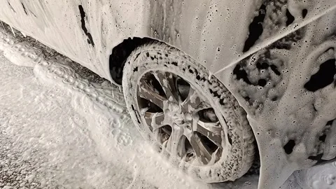 Foam is running down a car Stock Footage 277494767
