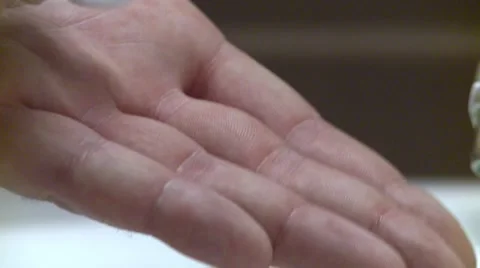 Foam for shaving in a hand Stock Footage 8834410