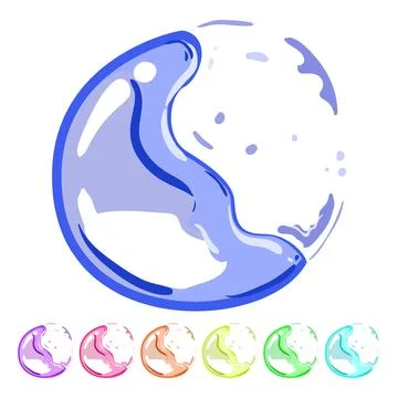 Foam soap bubble explosion cartoon vector graphic Stock Illustration