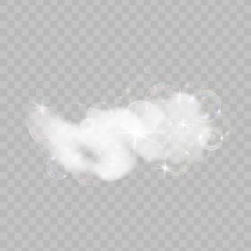 Foam soap with bubbles isolated vector illustration .Shampoo bubbles texture Stock Illustration