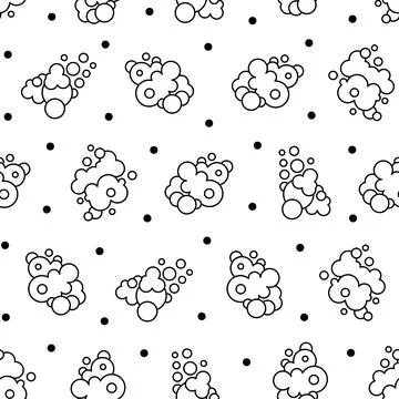Foam soap. Seamless pattern. Coloring Page. Stock Illustration