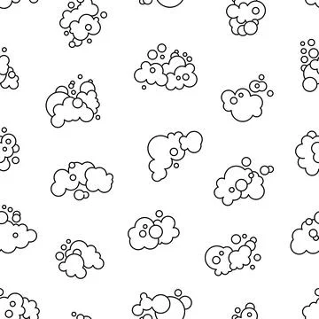 Foam soap. Seamless pattern. Coloring Page. Stock Illustration