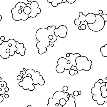 Foam soap. Seamless pattern. Coloring Page. Stock Illustration