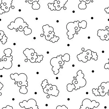Foam soap. Seamless pattern. Coloring Page. Stock Illustration