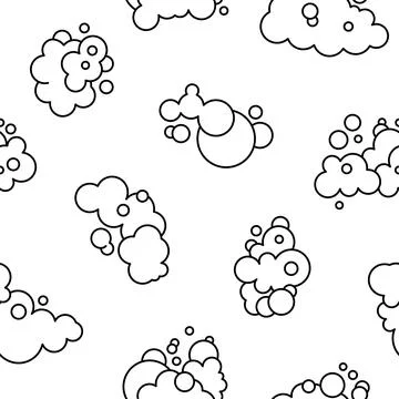 Foam soap. Seamless pattern. Coloring Page. Stock Illustration