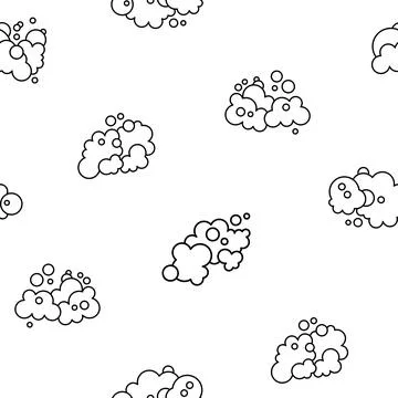 Foam soap. Seamless pattern. Coloring Page. Stock Illustration