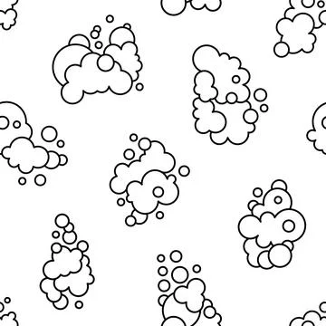 Foam soap. Seamless pattern. Coloring Page. Stock Illustration