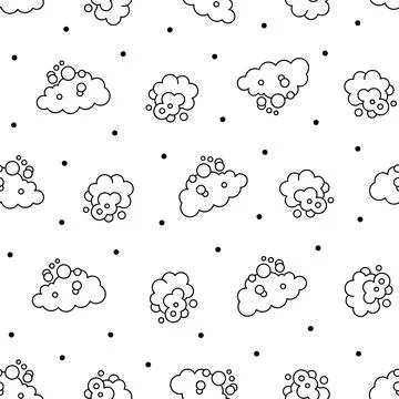 Foam soap. Seamless pattern. Coloring Page. Stock Illustration