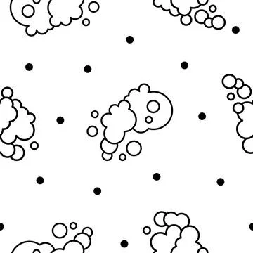 Foam soap. Seamless pattern. Coloring Page. Illustrazione stock