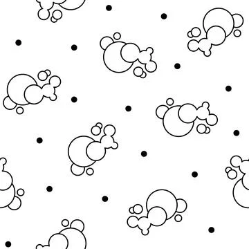 Foam soap. Seamless pattern. Coloring Page. Illustrazione stock