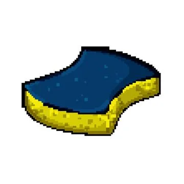 Foam sponge kitchen pixel art vector illustration Stock Illustration