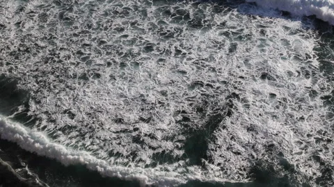 Foam on the surface of dark sea. Stock Footage 274644091