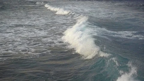 Foam wave breaks on the reef at sunset, 480 fps 16x slow motion Stock Footage 85664170
