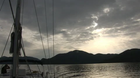 Foam, waves and water on camera during movement of yacht Stock Footage 155150251