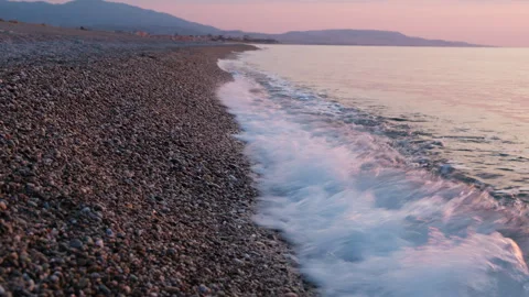 Foam Of Waves Crashing To The Shore Stock Footage 301921689