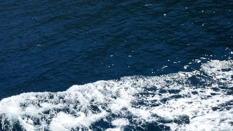 Foam on the waves from ship Stock Footage 93593618
