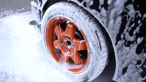 Foam on the wheel Stock Footage 154374087