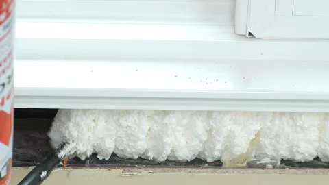 Foam for windows Stock Footage 133617390