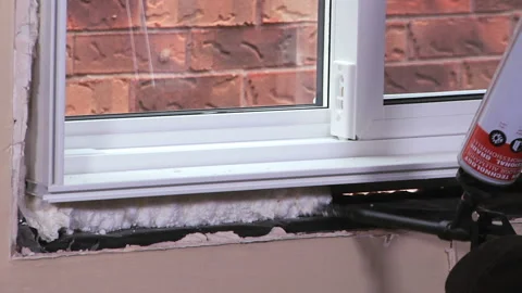 Foam for windows Stock Footage 133617724