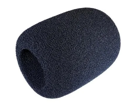 Foam windshield for condenser microphone isolated on white Stock Photos