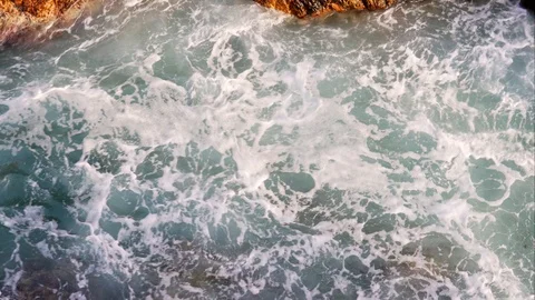 Foaming and splashing waves in the ocean Stock Footage 114193517