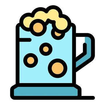 Foaming beer showing refreshing bubbles in glass tankard Stock Illustration